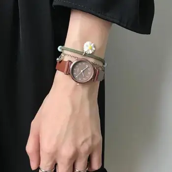 Moda Nou Brand Drăguț Bomboane Jeleu din Piele Cadran Rotund Ceasuri de mana Ceas de mână pentru Femei Tinere Fete