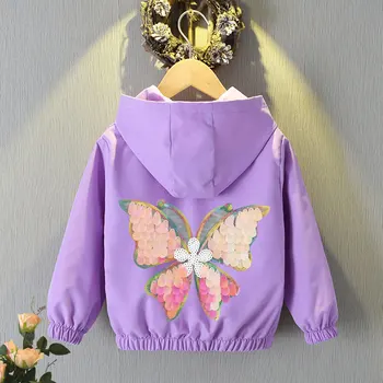 Moda Vara Fete Pentru Copii Jachete Aplicatiile De Fluture Minunat Copil De Primăvară Haina Copii Îmbrăcăminte Pentru Copii Costume Pentru 1-13 Ani
