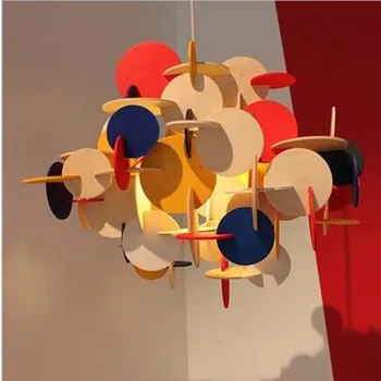 Modern din lemn, pandantiv culoare lumina Creative Bau Lampa Italia Designer lampa Led decor camera copilului interior acasă pandantiv lumina