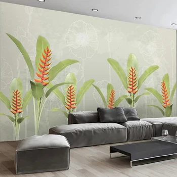 Modern Proaspete Tapet Acasă Decorative, picturi Murale Foto Personalizate Tropicală Copac Banana Floare Dormitor gazete de Perete Modele 3D