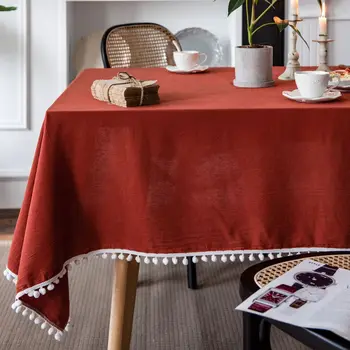 Modern Rosu/Kaki/Gri/Galben Masă Retro fata de Masa INS Ciucure Dreptunghi Tabel Acoperi Obrus Tafelkleed mantel de mesa