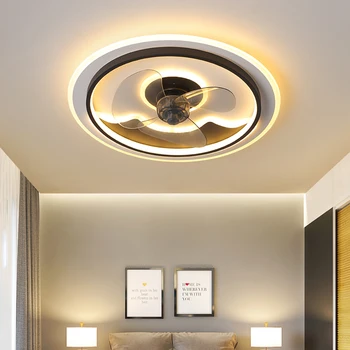 Modern rotund led-uri lampa cu ventilator de tavan, fără lame dormitor ventilator de tavan cu control de la distanță ventilatoare de tavan cu lumina
