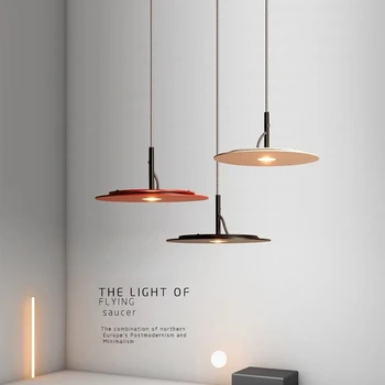 Modern, simplu de CONDUS farfurie Zburătoare pandantiv lumina Art Deco lampă de agățat nordic living Restaurant sală de studiu, corp de iluminat