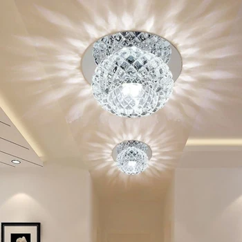 Modernă cu LED-uri Cristal Plafon Lumina 5W LED Corpuri de Tavan Foaier Lampă Coridor Hol de Intrare Lampa de Camera de Cristal Lampă de Plafon