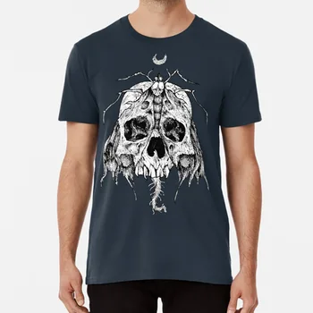 Molie Skull T Shirt Putred Fantom Craniu Molie Alb-Negru Grafică De Luna Gotic Metalhead Groază