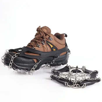 MOONBIFFY 19 Dinti 201 din Oțel Inoxidabil de Gheață de Prindere Spike pentru Pantofi Anti-Alunecare, Drumeții, Alpinism în aer liber Zăpadă Crampoane Ghete Lanț