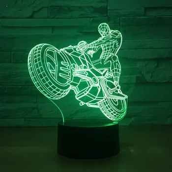 Motocicleta Birou Lampa Led Usb Telecomanda Noutate Decor de Lumină Inducție Cadou Creativ Nou Și Unic 3d Lampă de Noapte