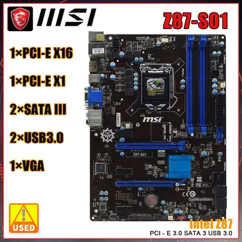 MSI Z87-S01 LGA 1150 Placa de baza Intel Z87 DDR3 32GB RAM PCI - E 3.0, SATA 3 USB 3.0, ATX Placa de baza