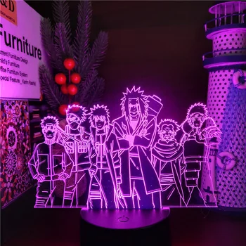 Naruto Jiraiya Minato Hashirama Kakashi a CONDUS Lumina de Noapte Amine Iluzia 3D Lampa Pentru Decor Dormitor Noptieră Lampa Copii Cadouri