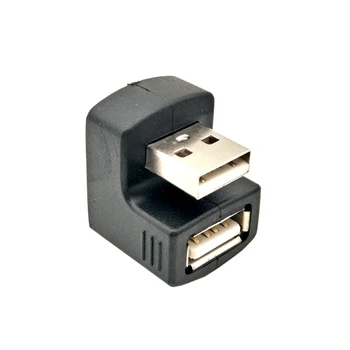 Neue Până oder unten Rechts Abgewinkelt USB 2,0 Adaptor de Un Stecker auf Buchse Verlängerung 90 180 Grad Schwarz