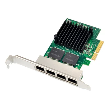NHI350AM4 PCI-E X4 Gigabit Server placa de Retea cu 4 Porturi Ethernet placa de Retea I350-T4 placa de Retea Gigabit