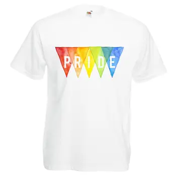 Noi 2019 Stil de Vara T-Shirt Print Tee Camasa pentru Bărbat Alb Lgbt Gay Pride T-Shirt Watrcolour Steaguri Curcubeu Top Personalizat Tees