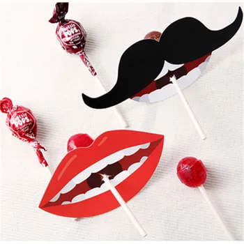 noi 25pcs lollipop capac roșu sărut și mustață de design pentru copii de ziua petrecerea de nunta bomboane decora vacanță de Crăciun utilizare
