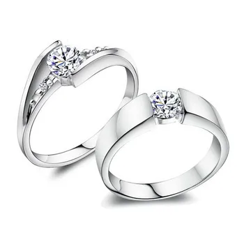 Noi, de înaltă calitate argint 925 cu zircon cristal iubitorii'couple inele bijuterii en-gros cadou de nunta picătură de transport maritim