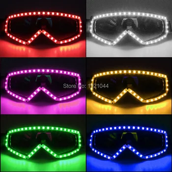 Noi Intermitent LED Ochelari Rave 6 Culori Iluminat Selectați CONDUS de Blocare Pahare LED ochelari de Soare Lumina pentru DJ Petrecere, Costum de Decor