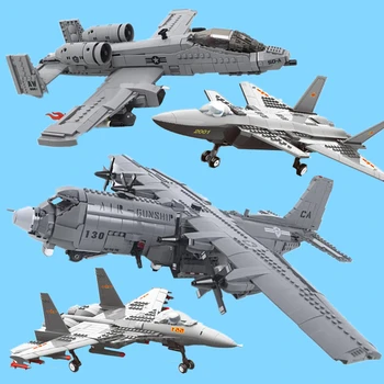 Noi Jucării Militare AC-130 de Război A10 Atac Luptător Airforce Avion SWAT Cifre Idee Model de Bloc Caramida Copil Cadou