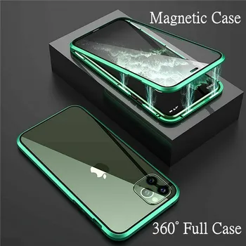 Noi Magnetic De Adsorbție Metal Caz Pentru Samsung Galaxy A51 A71 Dubla Capac De Sticla Pentru A31 A11 A41 M31 M21 M51 A52 A72 A32 A12