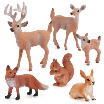 Noi Toppers Tort De Cerb Familia Iepure Miniatură, Jucării Acasă Decor Artificial Animale Cifre