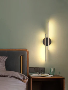 Nordic a Condus Lampă de Perete Alb Negru Noptieră Veioză Decor Aplicatiile Murale Interioare Moderne Lumini de Perete pentru Dormitor Culoar 14W