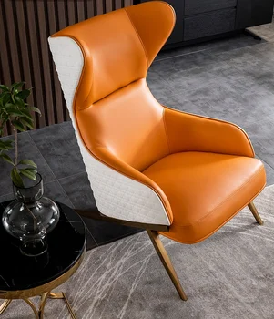 Nordic portocaliu fotoliu modern de lux lounge lounge scaun leneș American tiger scaun canapea single