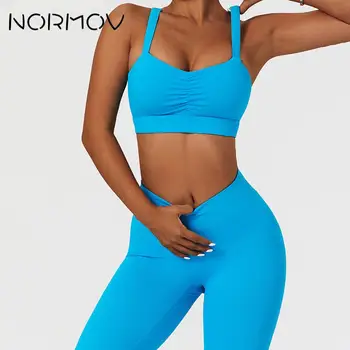 NORMOV Yoga Set Uscare Rapidă Înapoi Frumusețea Funcționare Nud sala de Fitness Costum Femei Strans Costum de Sport Femei Doua Bucată Seturi de Gimnastică Seturi pentru