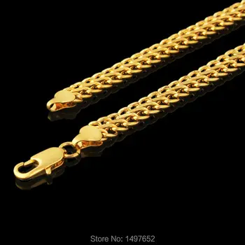 Noua Modă Brățară Bărbați Bijuterii Aur Cadou de Culoare Rotund 0.7 cm 21 cm Lanț de Link-ul Bratari/Bratari en-Gros
