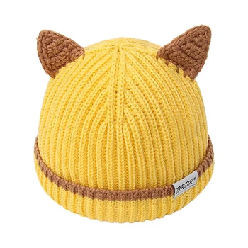 Noua Pisica Copil Pălărie Cu Urechi de Desene animate de Iarna pentru Copii Capota Tricot Elastic Copii Pălării Copil Capac de Crăciun pentru 1-4Y 1 buc