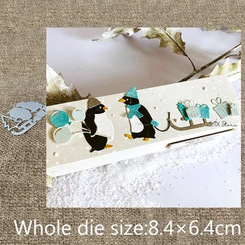 Noul Design Craft din Metal stencil mucegai Moare de Tăiere Sanie pinguin decor album mor reduceri Album Carte de Hârtie Ambarcațiuni Relief