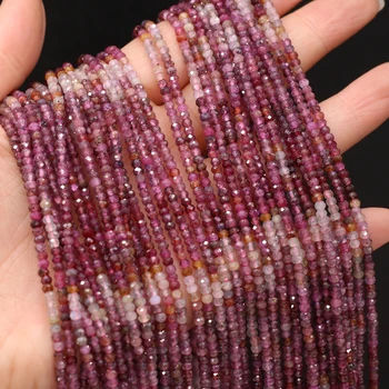 Noul Mici Fațete Șirag de mărgele de Cristal Natural Ruby Piatra Margele pentru Femei Brățară Colier Bijuterii Accesorii Cadou Dimensiune 3x2mm