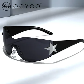 OCYCO Brand Punk ochelari de Soare Sport Femei Designer Înfășurați în Jurul valorii de Ochelari de Soare Pentru Barbati UV400 Ochelari de Nuante Una Bucata Ochelari