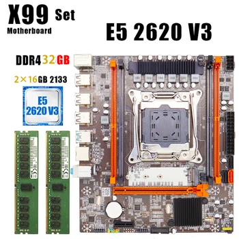 Oeny X99 placa de baza stabilit despre lga2011-3 E5 2620V3 2 buc*16gb=32GB DDR4 2133 mhz 3 canale SATA 3.0 nvme M. 2
