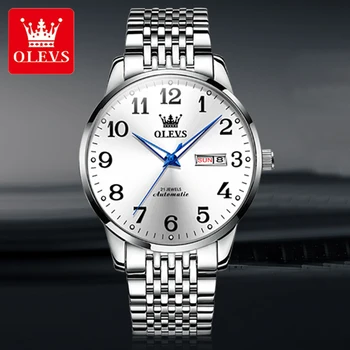OLEVS de Lux pentru Bărbați Ceasuri Mecanice Brand de Top Barbati Ceas Automată Ceas Luminos Impermeabil Ceas Calendar Săptămânal 6666