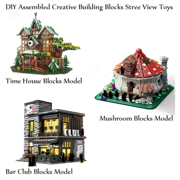 Orașul Stree View Seria High-Tech MOC Blocuri Set de Ciuperci Bar Club Timp Casa Cărămizi Model Jucării Cadou de Casa Viața Decora