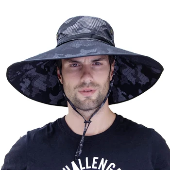 Palarie de soare de sex masculin vara camuflaj în aer liber Vizor Capac de protecție solară de călătorie drumeții pălărie de sex masculin respirabil mare streașină pescuit găleată pălărie