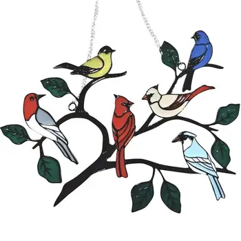 Pandantiv Mini Colorate Pasăre Geam Draperii Aliaj Agățat De Perete Păsări Colorate Cameră Decor, Accesorii Decor Scandinav