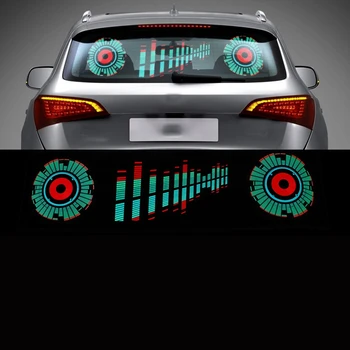 Parbrizul mașinii a CONDUS Sunet Activat Egalizator Neon EL Lumina Ritm de Muzică Lampa Flash Autocolant Styling cu Cutie de Control