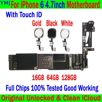 Pentru iphone 6 4.7 inch Placa de baza Original Deblocat Gratuit iCloud Pentru iphone 6 Logica bord Cu/Fara Touch ID Placa de baza Complet de Lucru