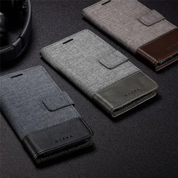 Pentru Samsung Galaxy A8S/A6S se Amestecă Culoare Denim Pânză din Piele PU Caz Flip Magnetic Cover Stand Portofel Shell Card Slot