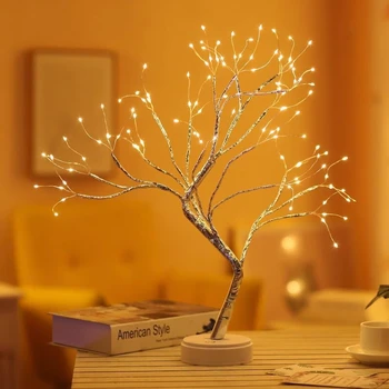 Perla Copac LED Touch Creative Lumina de Noapte Decorare Dormitor Carte Mică Lumină Romantic Cadou de Ziua Plug-Radio Lumina