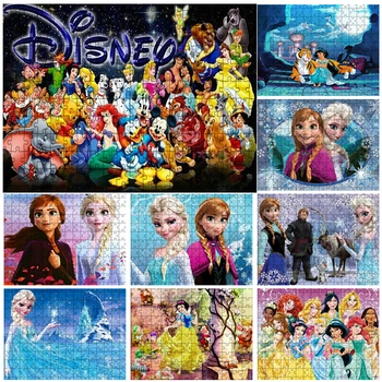 Personaje Disney Jigsaw Puzzle-uri pentru Adulți, Desene animate Printesa Frozen Anna Elsa Poster Puzzle-uri educaționale Decomprima Jucarii Jocuri