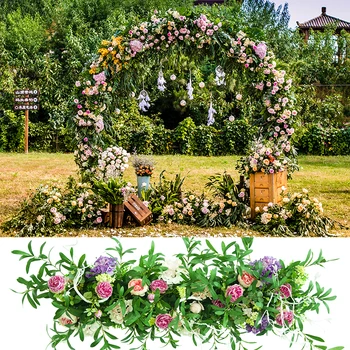 Personaliza DIY nunta arc fondul rutier duce flori rând de mătase artificială de flori de perete arc decor pentru petrecerea de hotel ceremonia de perete