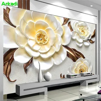 Personalizat Europene 3D tapet living studiu dormitor TV de perete de fundal personalizate murală decor acasă gardenia wallpaper poze