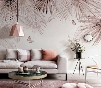 Personalizat imagine de fundal de dimensiuni plante tropicale fluture elegant decor pictura dormitor decorare tapet mural 3d pentru perete