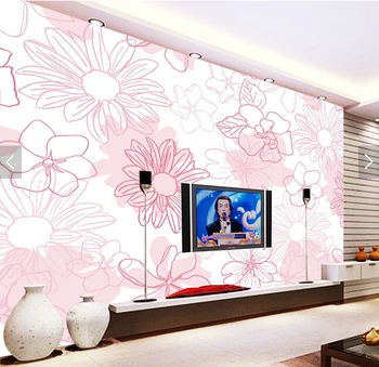 Personalizat tapet retro, pictate manual flori roz graffiti pentru camera de zi, dormitor, TV tapet de fundal de vinil tapet