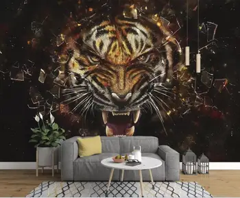 Personalizate 3D murală tapet modern de mână-pictat pictura in ulei tigru murală TV de fundal decorare perete pictura