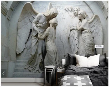 Personalizate 3D papel de parede, clasice figuri religioase înger picturi murale pentru camera de zi dormitor canapea tapet de fundal