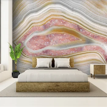 Personalizate 3D tapet mural de lumină moderne de lux de înaltă calitate gri microcristalină model de marmură agat felie de fundal de perete