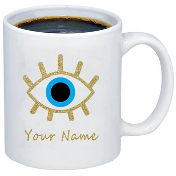 Personalizate Cana de Cafea Personalizate Imprimate de aur-ochi logo Ceai, Cani de Cafea Cana Cadou de Text Nume Picătură de Transport maritim