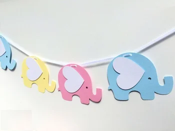 personalizate de culoare elefanți prima aniversare bannere nunta ghirlande botez, petrecere copil de dus decoratiuni photobooth