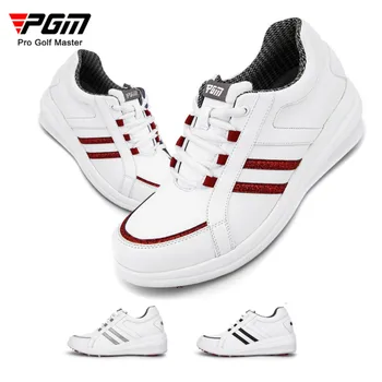 PGM Femei Pantofi de Golf Spikeless Anti-Alunecare, Impermeabil Respirabil Dantela-up Adidași Casual Sport Pană Călcâi Ridicat Pantofi de damă